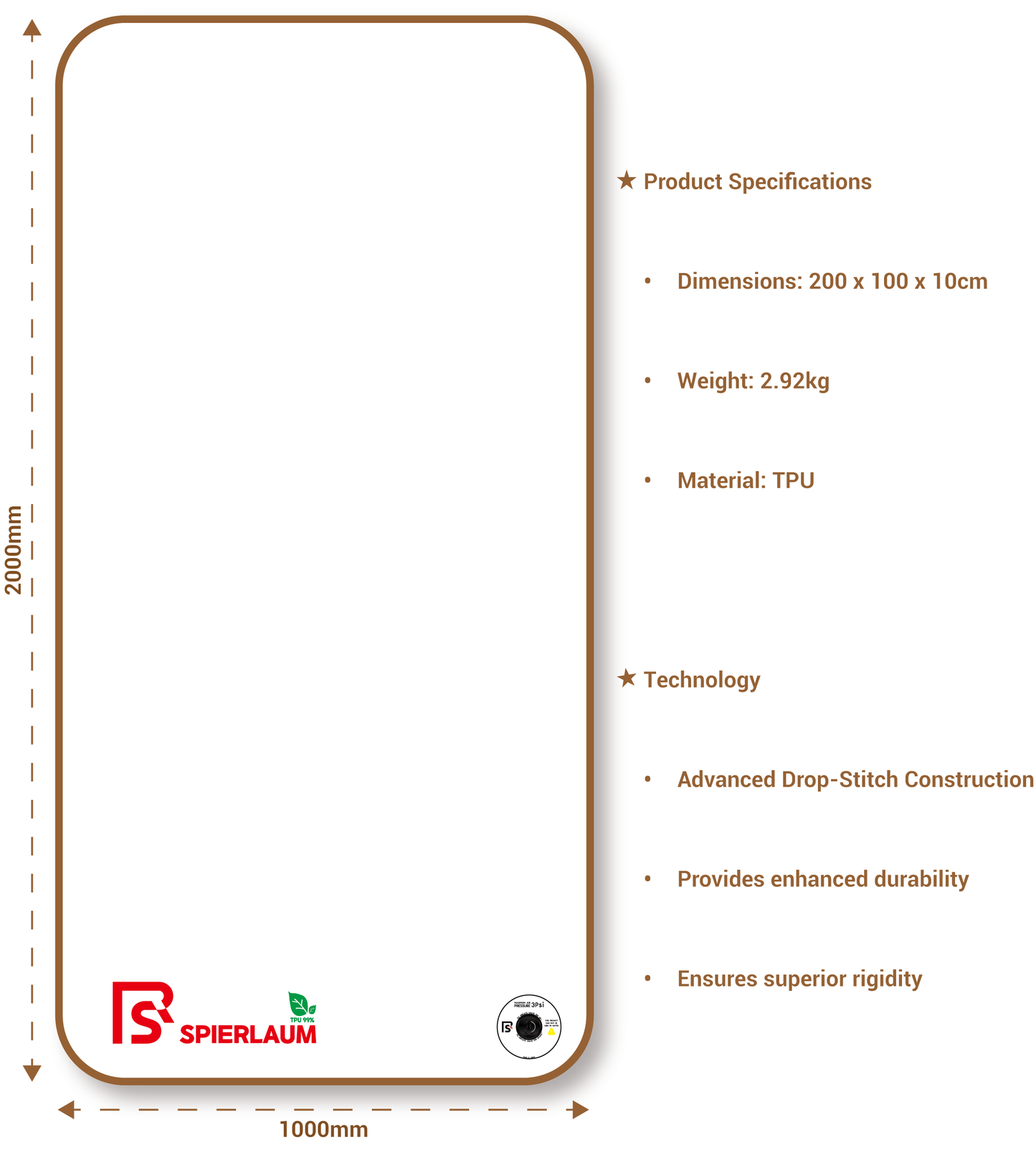 TPU Single Air Mattress 200 ร 100 ร 10cm